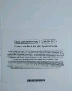 MacBook Air M2 /8GB RAM/256GB SSD/13.6"/Silver 